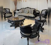 مبل ترکیبی ورساچه ۹ نفره تمام چوب راش مدل کلاسیک