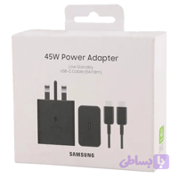 شارژر سه پین 45 وات سامسونگ مدل EP-T4511 بهمراه کابل - رنگ مشکی