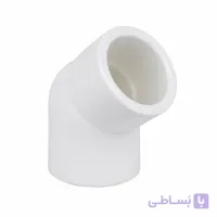زانو تبدیل ۹۰ درجه تک لایه پلی ‌پروپیلن سفید آذین