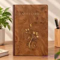 دفتر جلد چوبی طرح 1