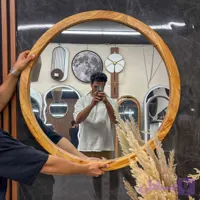 آینه گرد چوب گردو و چنار