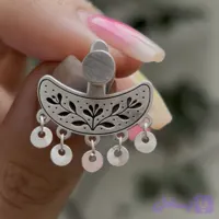 گوشواره نقره دست‌ساز ماه | E065