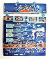 آویز سرامیکی طرح دوتکه سورمه ای