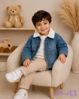 کاپشن جین پسرانه داخل تدی