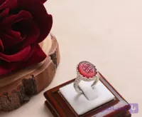 انگشتر نقره باسنگ عقیق قرمز باحکاکی یازهرا رکاب زنانه  کد 2456