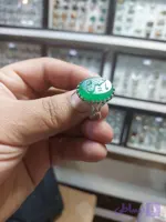 انگشتر عقیق سبز با حکاکی یا حسین رکاب نیزه الیاژی کد 8147