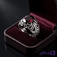 انگشتر نقره با سنگ گارنت | جلوه‌ای عمیق از زیبایی و جذابیت کد 5290