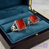 ست انگشتز آلیاژی باسنگ عقیق قرمز کد 5210