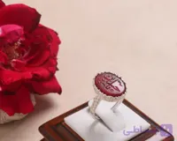 انگشتر نقره باسنگ عقیق قرمز حکاکی یاحسین رکاب زنانه  کد 2457