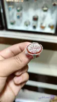 خرید انگشتر عقیق قرمز زنانه با حکاکی یا زینب کبری (س)؛ پیوند هنر و معنویت  کد 2385
