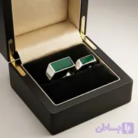 ست انگشتر نقره باسنگ عقیق سبز رکاب کپسولی کد 5219