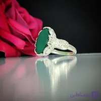 انگشتر عقیق سبز با کد 5241