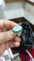 خرید انگشتر عقیق سبز حکاکی یا حسین شهید؛ طرح رکاب نیزه (نماد حماسه و ارادت)  کد 2384