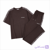 ست تیشرت و شلوار Calvin Klein رنگ قهوه‌ای