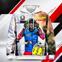 هودی تو پنبه‌ای طرح Valentino Rossi VR46 سفید چندرنگ