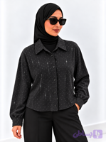 شومیز زنانه نگین‌دار و گلدوزی‌شده