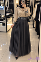 دامن پلیسه بلند زنانه وارداتی چین