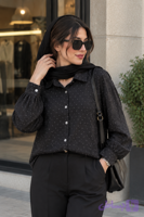 شومیز زنانه نگین دار طرحدار مدل وارداتی