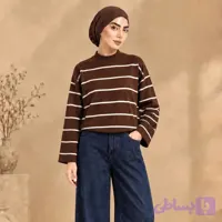 بافت باکسی راه راه ریز بافت تک رنگ قد 60 کد91