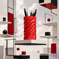 استند لوازم آرایشی مدل کرلی با جنس فیلامنت و قابلیت شستشو، مناسب قرارگیری روی میز