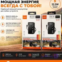 پاوربانک موکسوم مدل MX-PB226 ظرفیت30000 میلی آمپر ساعت فست 22/5 وات