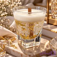 شمع طلایی شفاف دست ساز