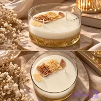 شمع رز طلایی لیوانی
