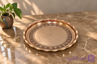 سینی مسی پذیرائی سیاه قلم متوسط