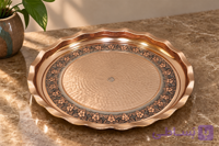 سینی پذیرائی مسی سیاه قلم بزرگ