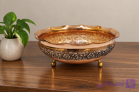شکلات خوری مسی سیاه قلم سه پایه
