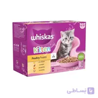 پوچ بچه گربه ویسکاس مدل سلکشن گوشت پرندگان در ژله 85 گرم