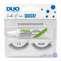 مژه مصنوعیT2 +چسب مژه بیرنگ برندDUO