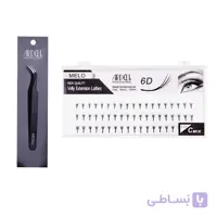 پک مژه والیوم فن سازی شده 6D میکس سایز + انبر 45 درجه آردل ARDELL