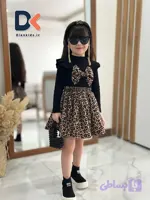 بلوز دامن پلنگی پاپیون دار بچگانه - diankids.ir