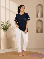 تیشرت زنانه نخ پنیه فیری سایز کد 134