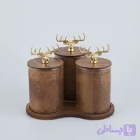 پا سماوری سه تیکه مدل گوزن استند دار
