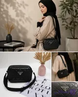 کیف دوشی و کراس‌بادی زنانه لاله استایل مدل چرم لوزی‌دوزی پلاک فلزی