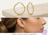 گوشواره حلقه‌ای زنانه طرح پیچ