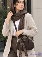 کیف دوشی و دستی زنانه لاله استایل مدل باگت پافی بند گره‌ای