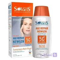 لوسیون ضد آفتاب بی رنگ آردن سولاریس SPF50 مدل Age Repair Newgen مناسب انواع پوست، ضد آب، 100 میل