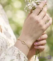 دستبند زنجیری طلا زنانه دخترانه مدل لوکس
