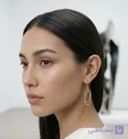گوشواره طلا زنانه دخترانه مدل دو بیضی
