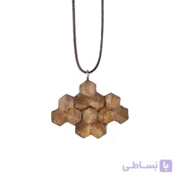 گردنبند دست ساز زنانه مدل چوبی چند ضلعی
