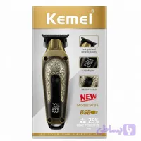 ماشین اصلاح خط زن کیمی (Kemei) مدل 9783 (طرح وینتیج برنزی، تیغه سرامیک و پینک‌گلد)
