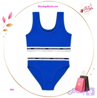 ست نخی نیم تنه و شورت دخترانه طرح کش اسپرت کد 004