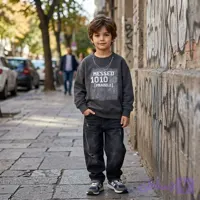 بلوز پسرانه زنجیر پلاک R - کد 40511 - کول کیدز