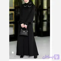 مانتو عبایی زنانه مدل دلارام جنس کرپ الیزه مشکی