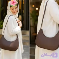 کیف دوشی زنانه Luna مدل هلالی رنگ قهوه ای (کد 5YY7O)
