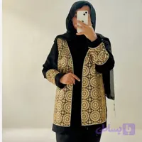 کت سوزن دوزی مشکی و طلایی
