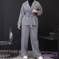 کت شلوار اداری و دانشجویی زنانه مدل نسیم جنس دیپلمات با کمربند و شلوار